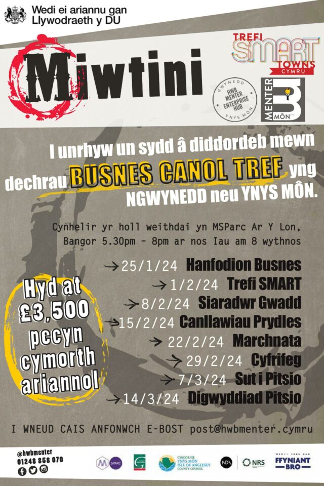 Taflen Miwtini Canol Tref Cymraeg